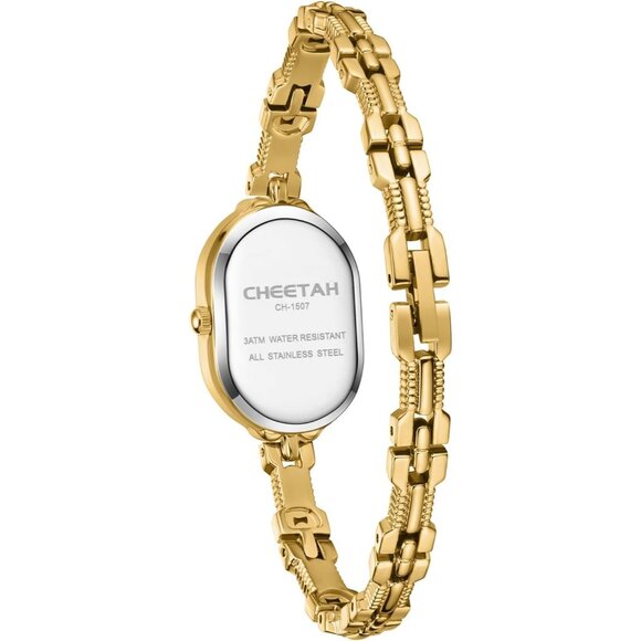 Cheetah Women's Gold Gold Bangle Small Vintage Bracelet Waterproof Watch - Picture 5 of 8